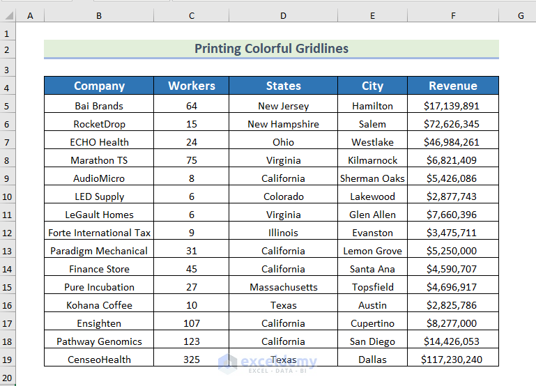 How to Print Excel Spreadsheet with Lines and Change Its Color