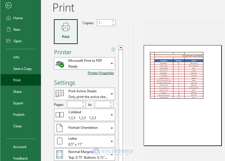 How to Print Excel Spreadsheet with Lines and Change Its Color