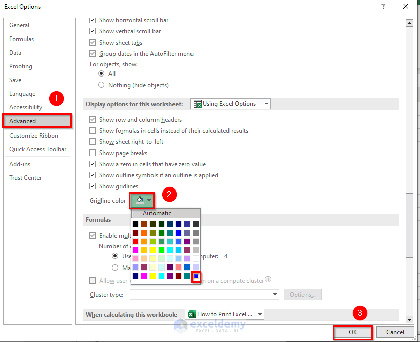 How to Print Excel Spreadsheet with Lines and Change Its Color