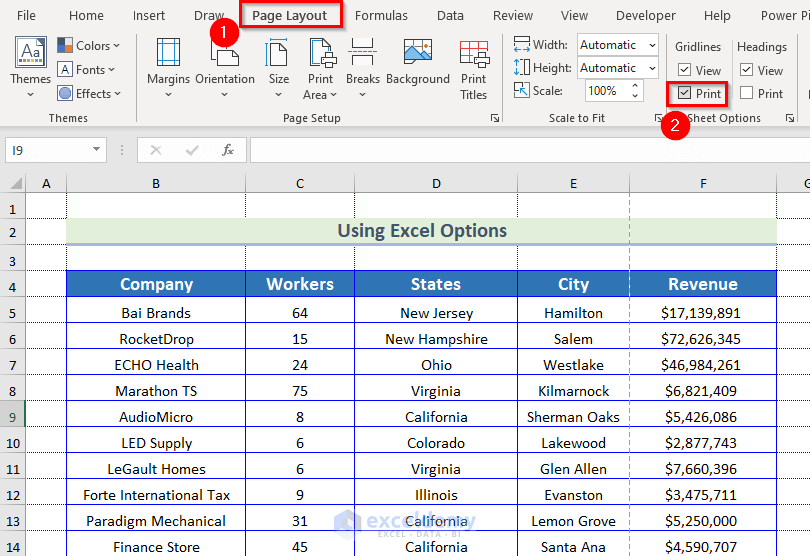 How to Print Excel Spreadsheet with Lines and Change Its Color