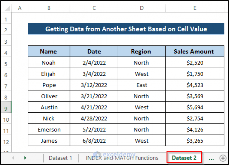How to Get Data from Another Sheet Based on Cell Value in Excel