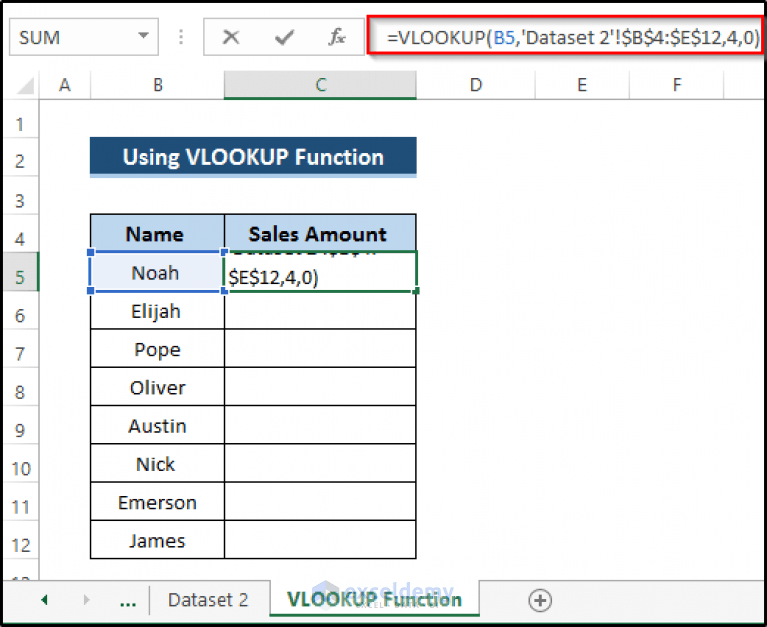 How to Get Data from Another Sheet Based on Cell Value in Excel