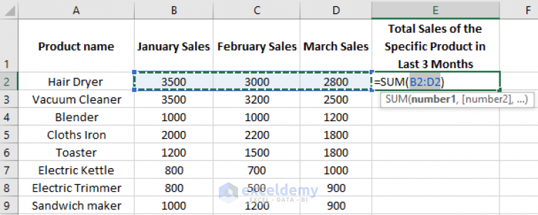 How to Sum Multiple Rows and Columns in Excel ExcelDemy