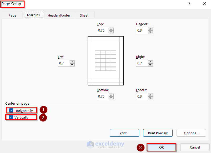 Perform Commands to Center the Selected Worksheets in Excel