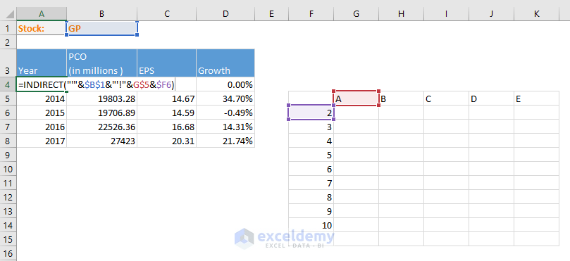 How to reference cell in another Excel sheet based on cell value!