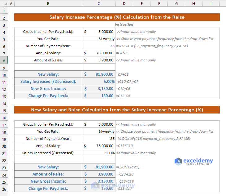 How to Calculate Salary Increase Percentage in Excel ExcelDemy