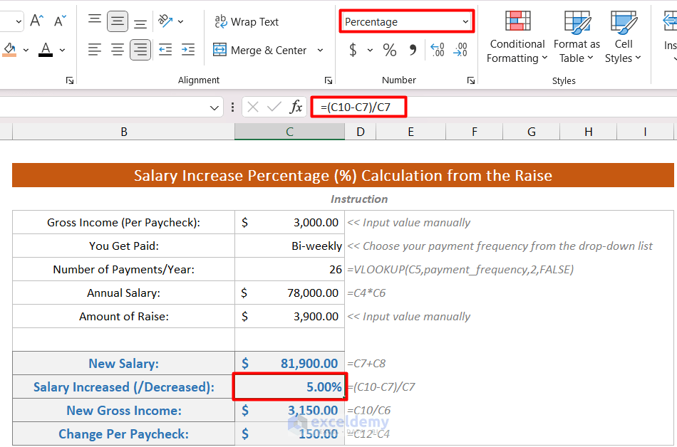 How to Calculate Salary Increase Percentage in Excel ExcelDemy
