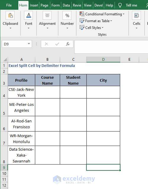 Excel Split Cell by Delimiter Formula ExcelDemy
