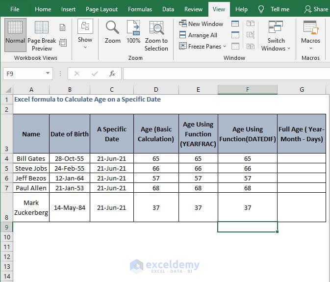 How To Calculate Age In Years In Excel Between Two Dates Printable Online