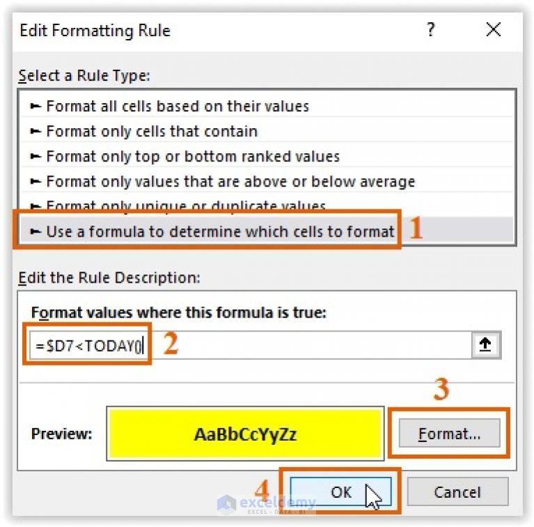 Excel Conditional Formatting Based on Date in Another Cell ExcelDemy
