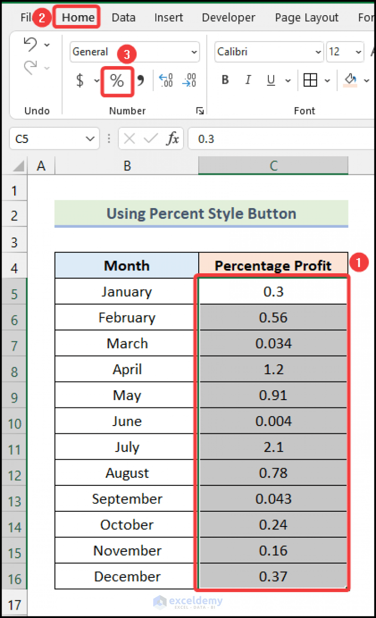 How to Convert Number to Percentage in Excel (3 Quick Ways)