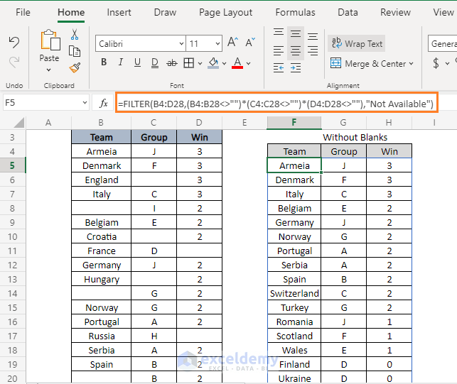 How to Filter Data in Excel using Formula ExcelDemy