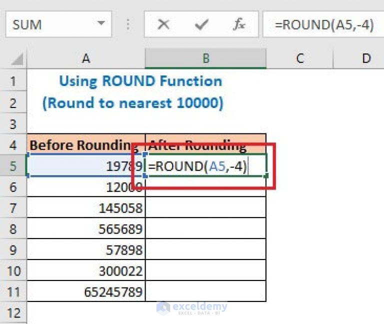 Excel round to nearest 10000 (5 Easiest Ways) ExcelDemy