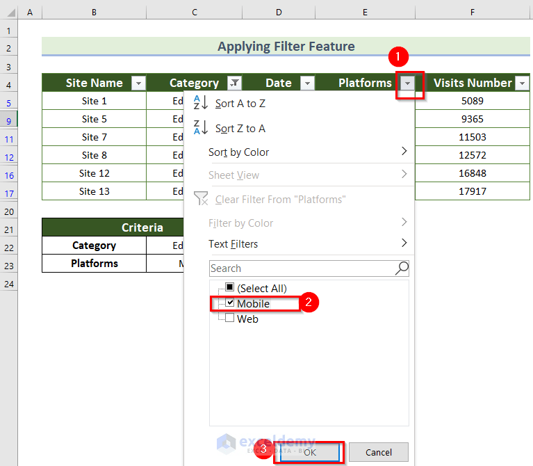 How to Apply Multiple Filters in Excel 6 Methods