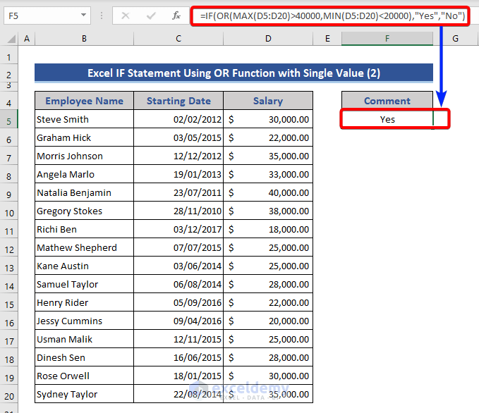 How to Apply Excel IF Statement with Multiple Conditions in Range