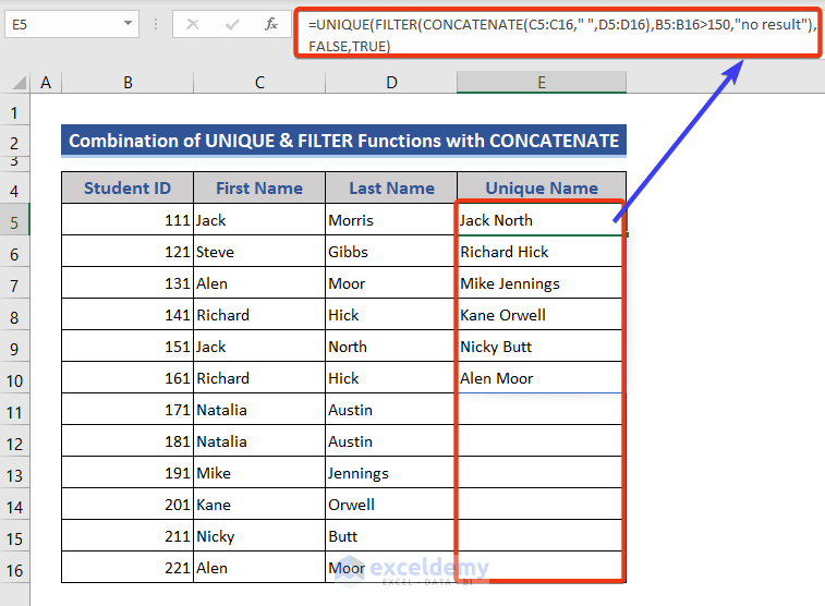 How to Find Unique Values from Multiple Columns in Excel (5 Easy Ways)