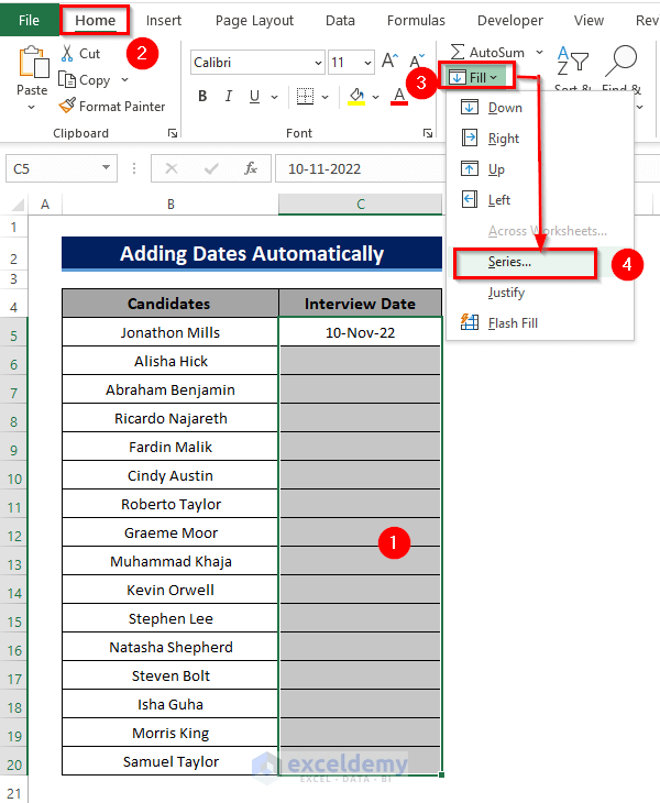 How to Add Dates in Excel Automatically (2 Simple Steps)