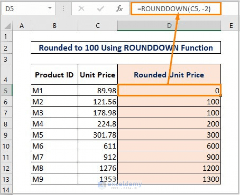 Excel Round to Nearest 100 (6 Quickest Ways) ExcelDemy