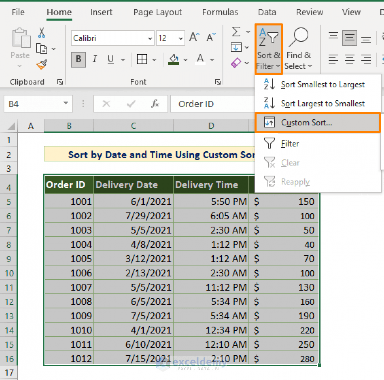 Excel Sort By Date And Time [4 Smart Ways] ExcelDemy