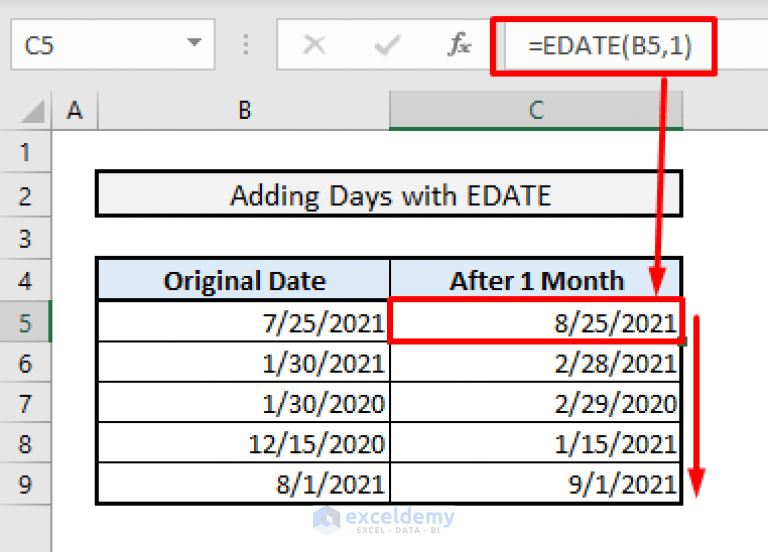 How to Add 30 Days to a Date in Excel (7 Quick Methods) ExcelDemy