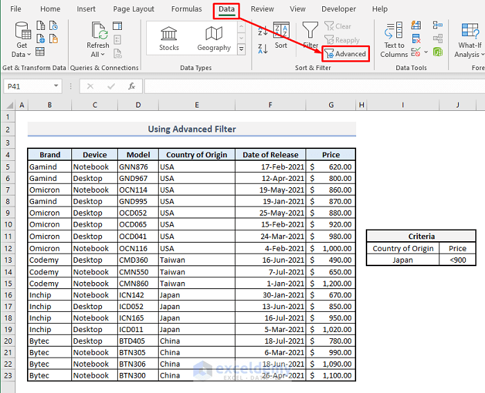 How to Filter Multiple Rows in Excel 11 Suitable Methods ExcelDemy