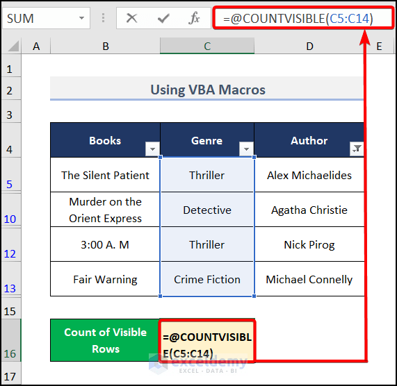 How to Count Visible Rows in Excel (3 Suitable Methods)