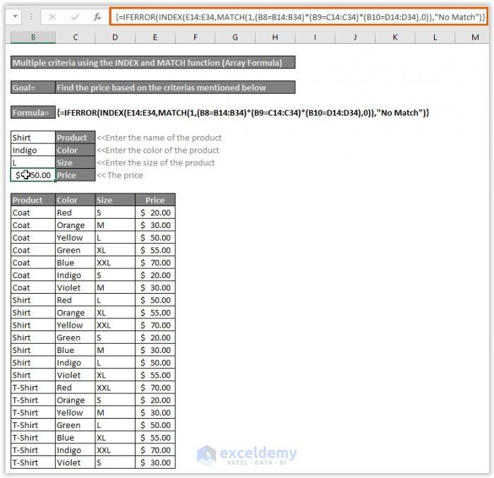 How to Match Multiple Criteria from Different Arrays in Excel ExcelDemy