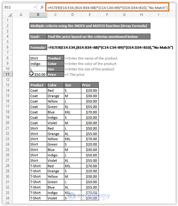 How to Match Multiple Criteria from Different Arrays in Excel ExcelDemy