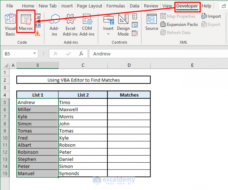 Find Duplicates in Two Columns in Excel (6 Suitable Approaches)