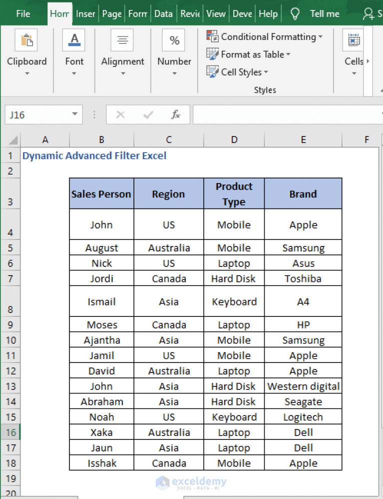 Dynamic Advanced Filter Excel (VBA & Macro) ExcelDemy