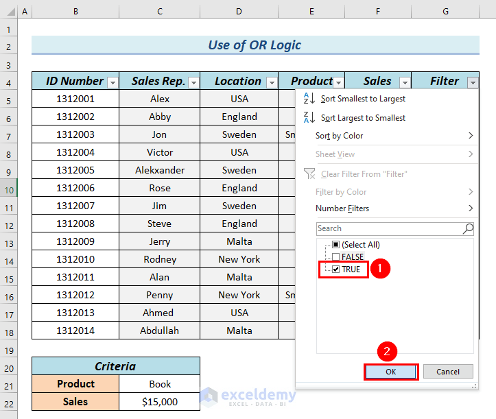 How to Filter Multiple Columns Simultaneously in Excel 4 Methods