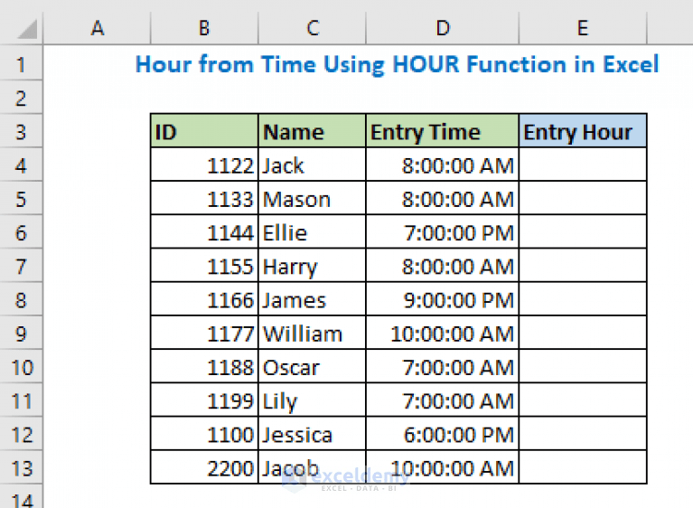 How to use HOUR Function in Excel (5 Easy Examples) ExcelDemy