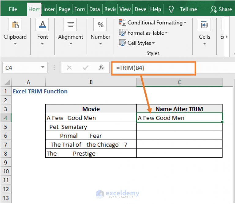 How to use TRIM function in Excel (7 Examples) ExcelDemy