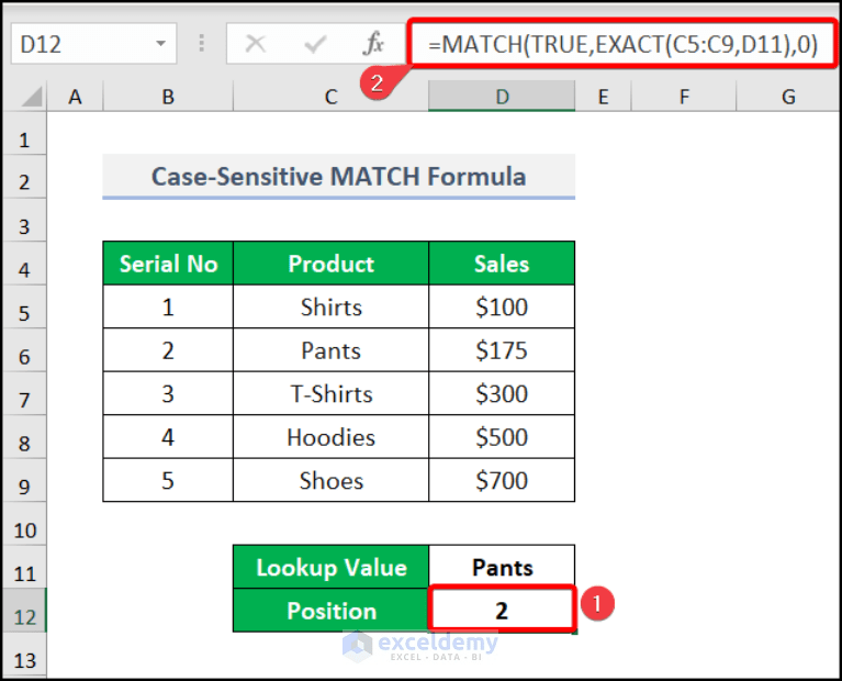 How to Use MATCH Function in Excel (7 Practical Examples)