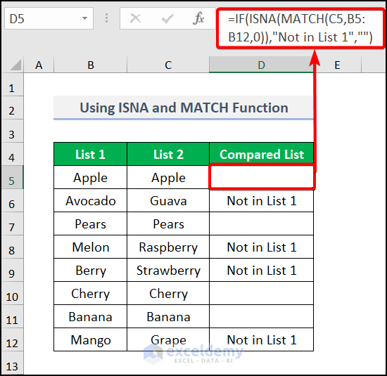 How to Use MATCH Function in Excel?