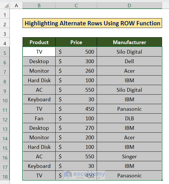 How to Use the ROW Function in Excel (8 Examples)