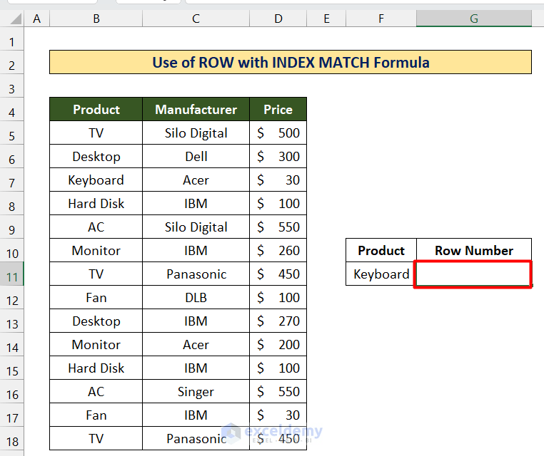 How to Use the ROW Function in Excel (8 Examples)