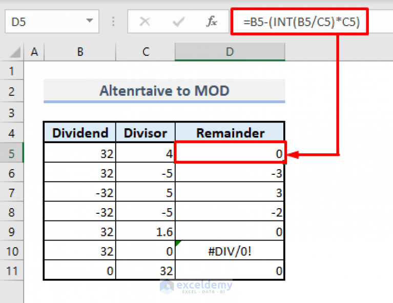 How to Use MOD Function in Excel (9 Suitable Examples) ExcelDemy
