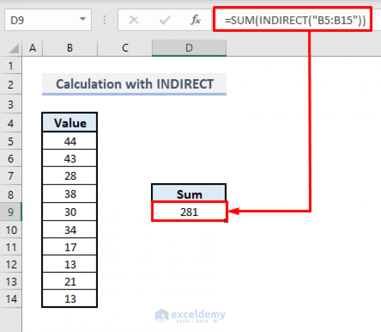 How to Use INDIRECT Function in Excel (12 Suitable Instances)