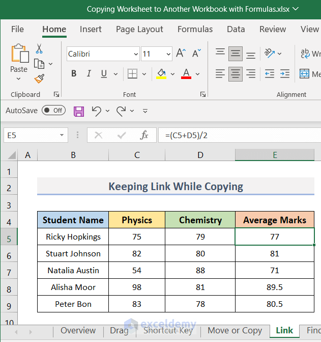 How to Copy Sheet to Another Workbook with Excel Formulas