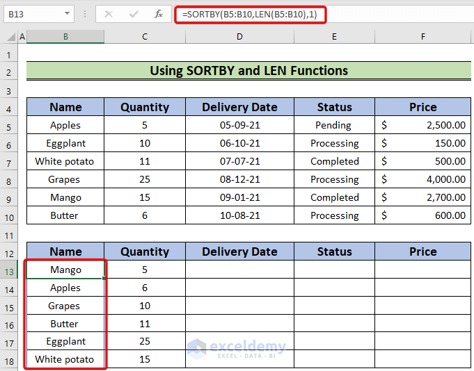 How to Sort Multiple Columns in Excel Independently of Each Other (2