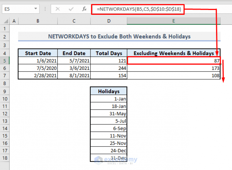 How to Use NETWORKDAYS Function in Excel (3 Suitable Examples)
