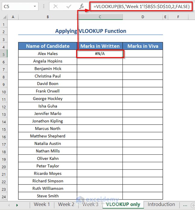 How to Use VLOOKUP Formula in Excel with Multiple Sheets