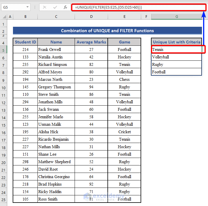 How to Create Dynamic List in Excel Based on Criteria (3 Ways)