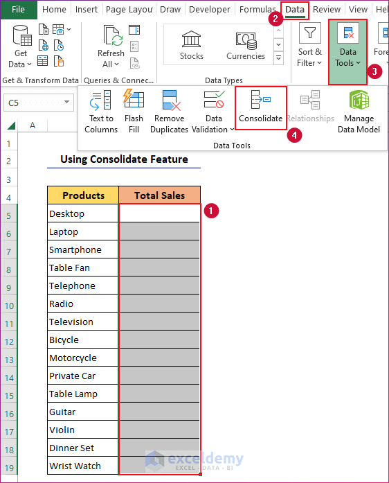 How to Pull Data from Multiple Worksheets in Excel (4 Quick Ways)