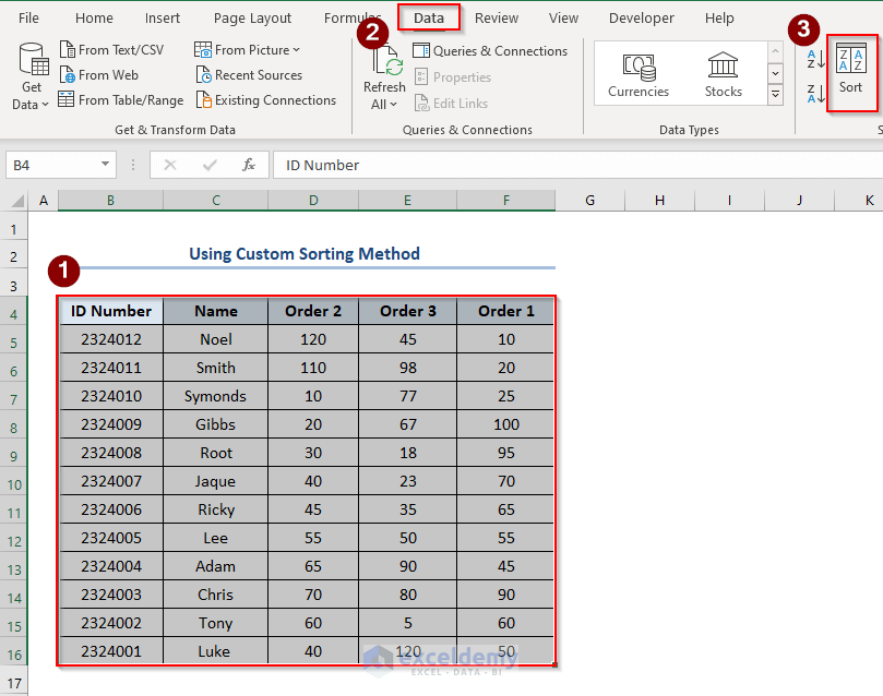 How to Sort Rows by Column in Excel (4 Easy Methods)
