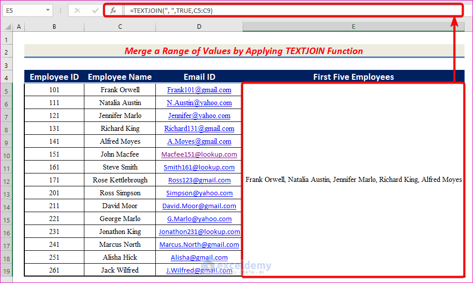 How to Use TEXTJOIN Function in Excel (7 Suitable Examples)