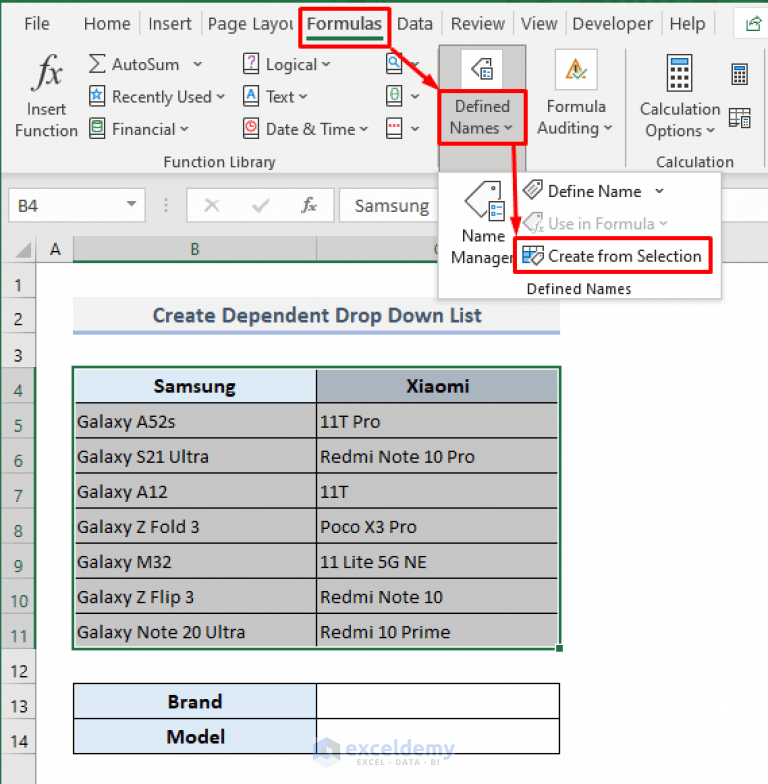 Conditional Drop Down List in Excel (Create, Sort and Use)