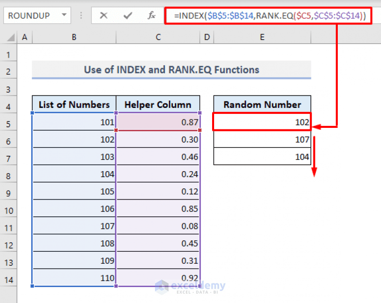 Generate Random Number from List in Excel (4 Ways) ExcelDemy