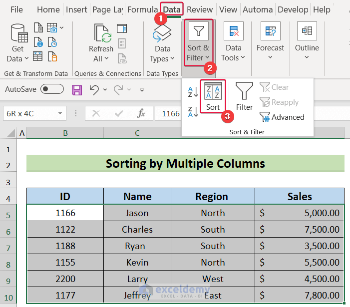 How to Sort by Column in Excel and Keep Rows Together (4 Easy Ways)